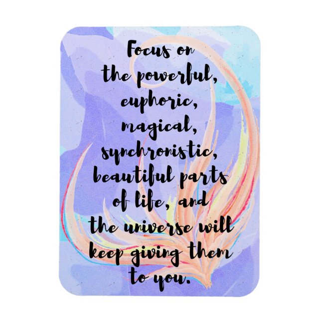Watercolor and calligraphy law of attraction quote magnet (Vertical)