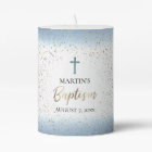 watercolor and FAUX glitter Baptism Votive Candle