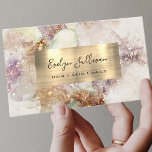 watercolor and faux gold foil business card<br><div class="desc">beauty professional business card - please note: the metallic effect is only simulated,  it's not real foil</div>