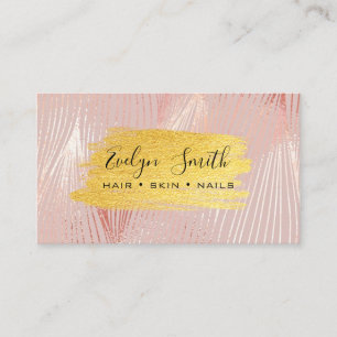 watercolor and faux gold foil business card