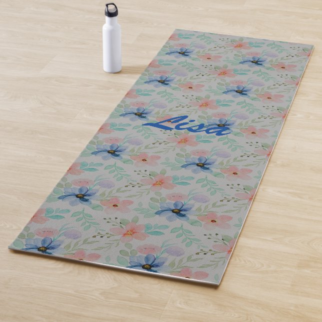 Watercolor And Flowers  Yoga Mat (In Situ)