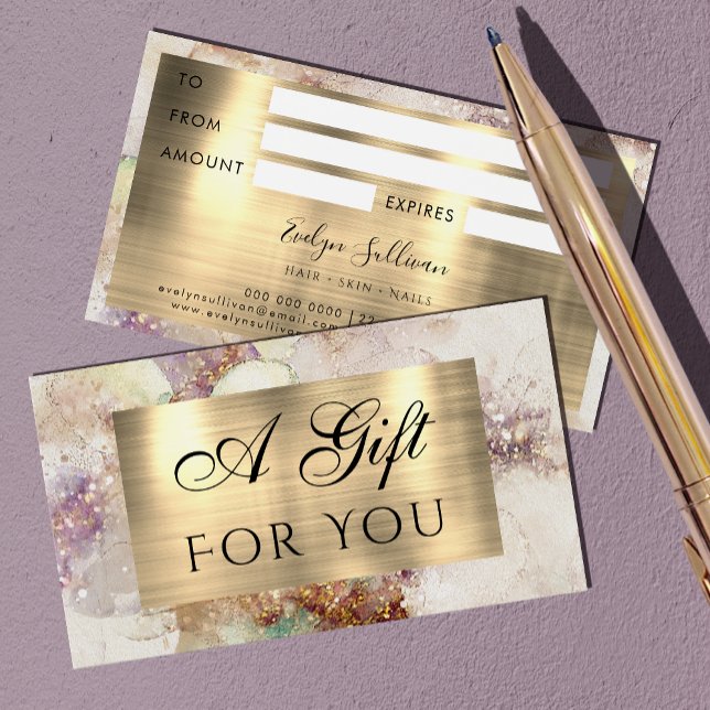 Watercolor and Gold Foil Gift Card (Creator Uploaded)