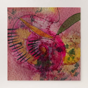 Watercolor And Ink Abstract Beautiful Painting Art Jigsaw Puzzle