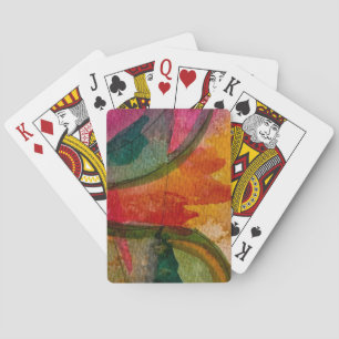 Watercolor And Ink Abstract Expressionistic Art Playing Cards