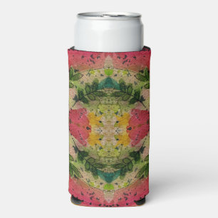 Watercolor And Ink Abstract Impressionism Art Seltzer Can Cooler