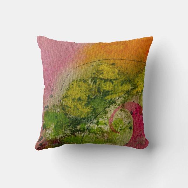 Watercolor And Ink Abstract Impressionistic Art  Cushion (Back)