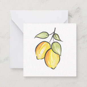 Watercolor and Ink Lemons Card