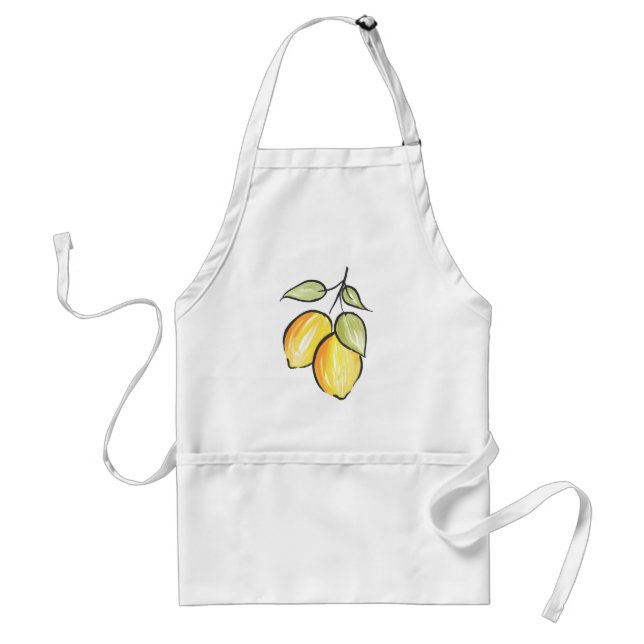 Watercolor and ink Lemons  Standard Apron (Front)