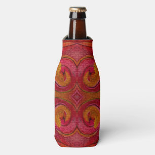 Watercolor And Ink Pretty Pattern Art Abstract Bottle Cooler