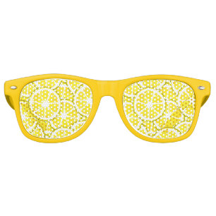 Watercolor and Pen Lemon Slices Retro Sunglasses