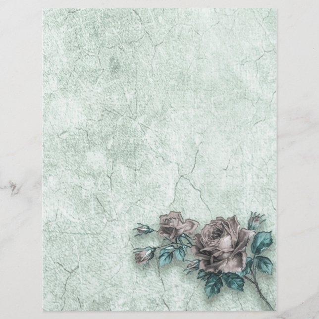 Watercolor and Roses Custom Letterhead (Front)