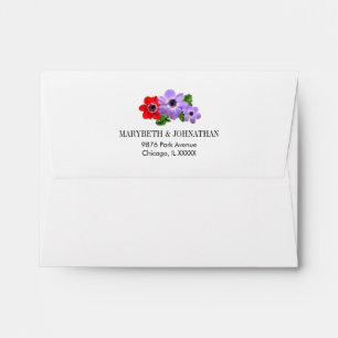 Watercolor Anemone Floral Wedding A2 Envelope