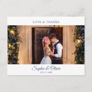 Watercolor Anemone Flower Wedding Postcard