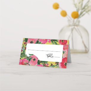 Watercolor Anemone Yellow Wedding Place Card