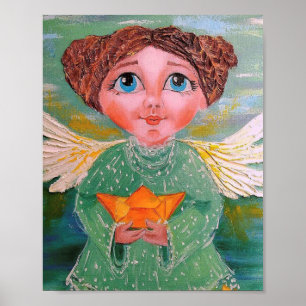 Watercolor Angel Art Print Painting Poster