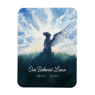 Watercolor Angel Dog Condolence Sympathy Magnet