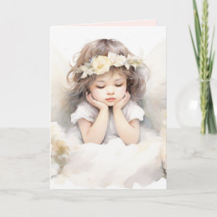 Watercolor Angel Girl  Card
