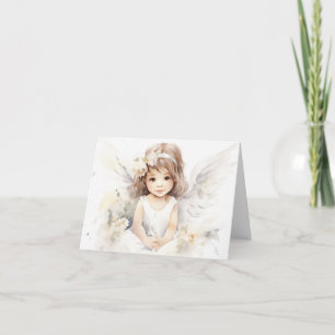 Watercolor Angel Girl  Note Card