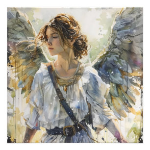 Watercolor Angel Girl Photo Print