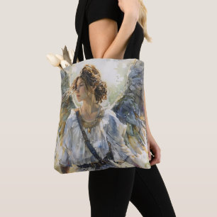 Watercolor Angel Girl Tote Bag