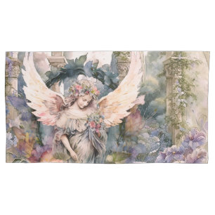 Watercolor Angel In Garden Pillowcase