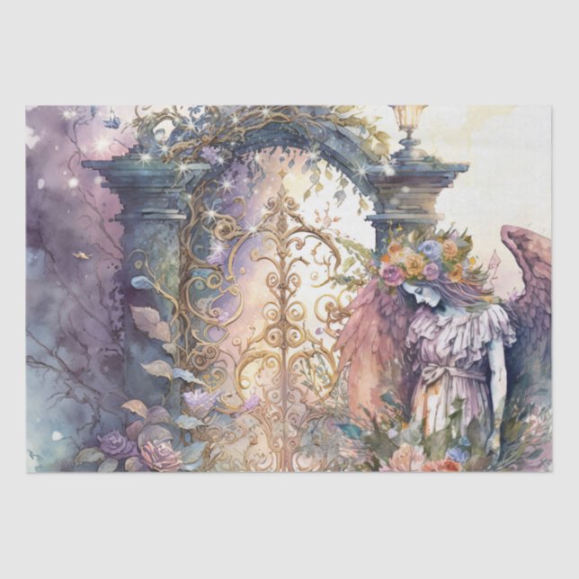 Watercolor Angel In Garden Tissue Paper (Front)