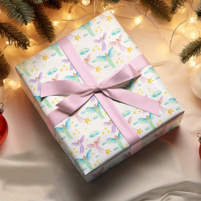 Watercolor Angels Christmas Gift Wrapping Paper (Creator Uploaded)