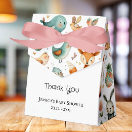 Watercolor animal doodles Thank You Favour Box