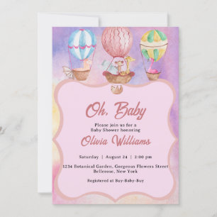 Watercolor Animals Baby Shower Invitation