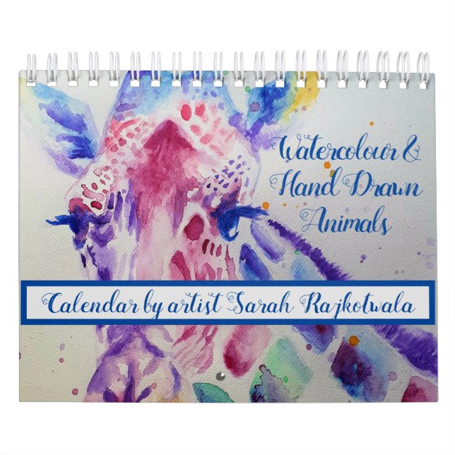 Watercolor Animals Calendar Hand Painted Art (Cover)