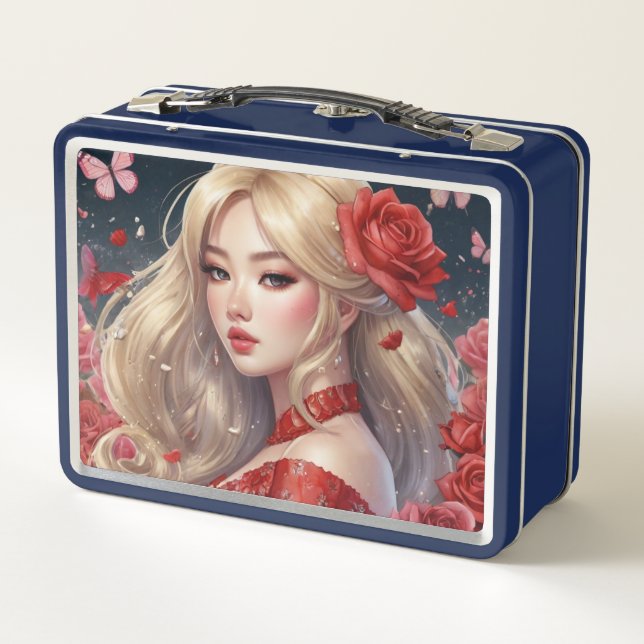 Watercolor Anime Metal Lunchbox (Back)