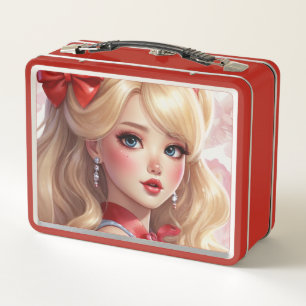 Watercolor anime Metal Lunchbox