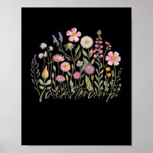 Watercolor Anti Trump Floral Democrat President Li Poster