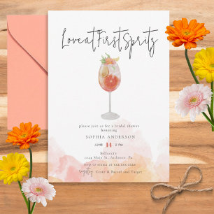 Watercolor Aperol Spritz Bridal Shower Invitation
