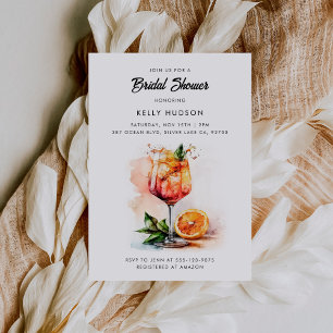 Watercolor Aperol Spritz Bridal Shower Invitation