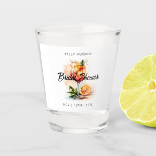 Watercolor Aperol Spritz Bridal Shower Shot Glass
