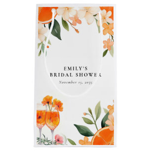 Watercolor Aperol Spritz Bridal Shower Small Gift Bag