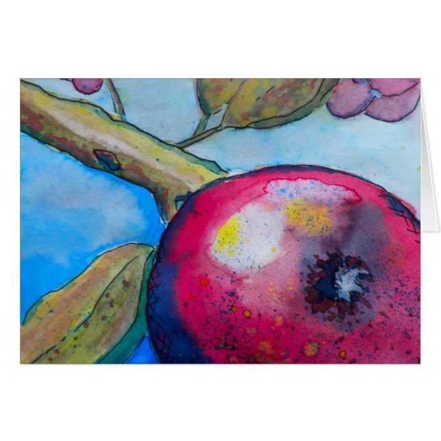 Watercolor Apple (Front Horizontal)