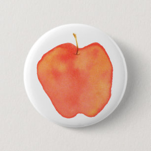 Watercolor Apple 6 Cm Round Badge
