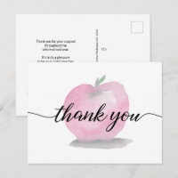 Watercolor Apple Appreciation from teacher Custom