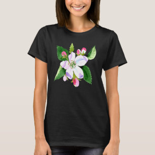 Watercolor Apple Blossom Flower Graphic T-Shirt