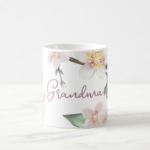 Watercolor Apple Blossoms Grandma Coffee Mug
