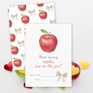 Watercolor apple - Guess how many apples game Enclosure Card
