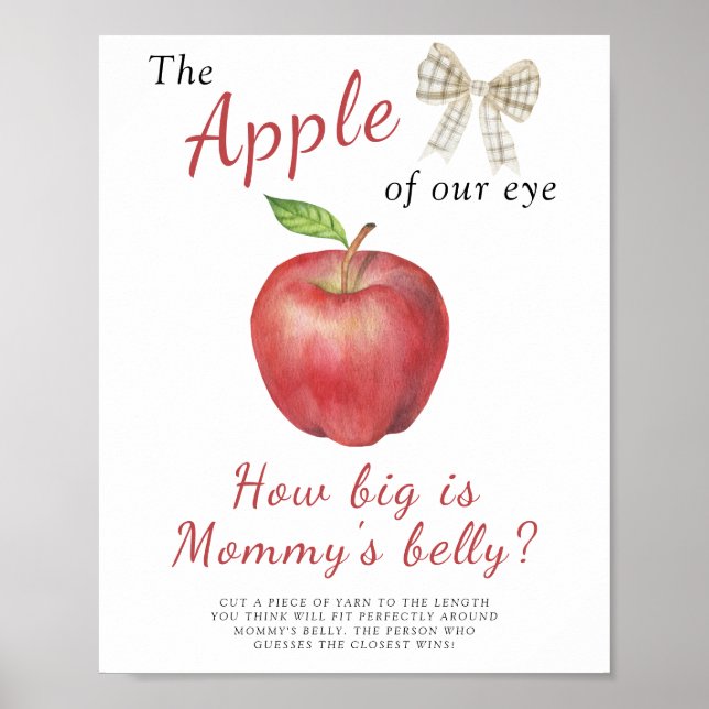 Watercolor apple - how big is mummy's belly game  poster (Front)