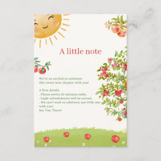 Watercolor Apple Orchard Baby Shower Enclosure Card