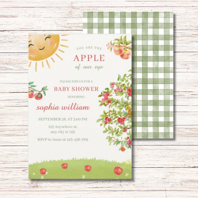 Watercolor Apple Orchard Baby Shower Invitation (Creator Uploaded)