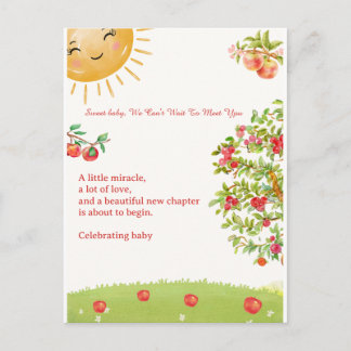 Watercolor Apple Orchard Baby Shower Postcard