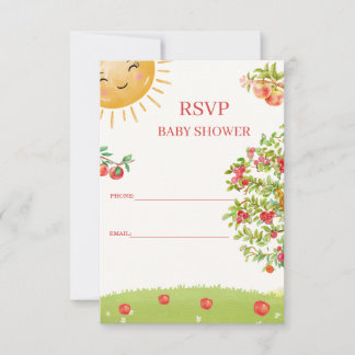 Watercolor Apple Orchard Baby Shower RSVP Card