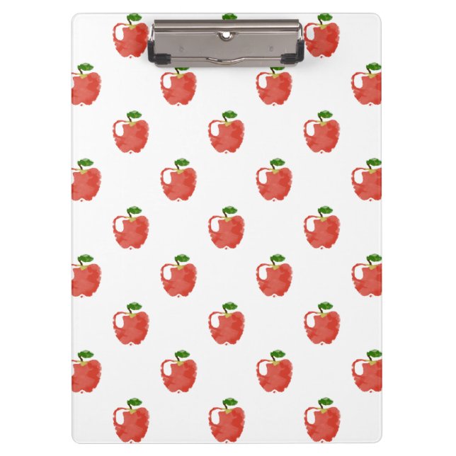 Watercolor Apple Pattern Clipboard (Front)