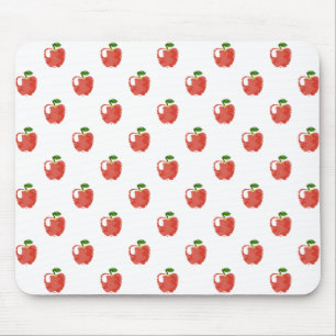 Watercolor Apple Pattern Mouse Pad